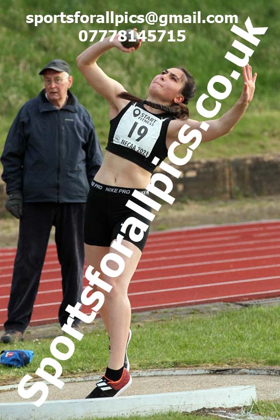 Shot putt, North East Grand Prix No. 1, Monkton on Wednesday, April 28th, 2021. Photo: David T. Hewitson/Sports for All Pics
